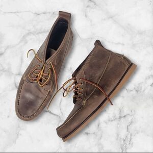 L.L. Bean Signature Jackman Ranger Dark Brown Leather Boots Moc Toe Size 13